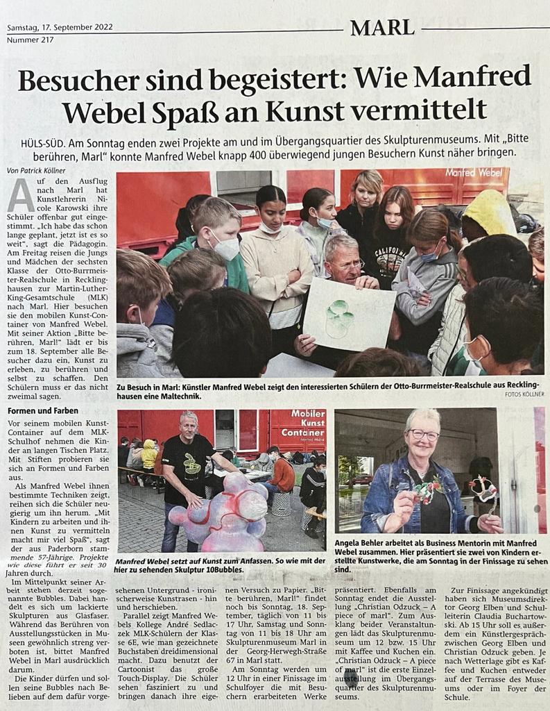 Marler Zeitung Manfred Webel Bitte berühren